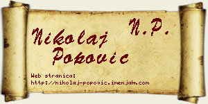 Nikolaj Popović vizit kartica